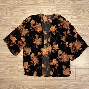 Velvet and floral kimono Sz S